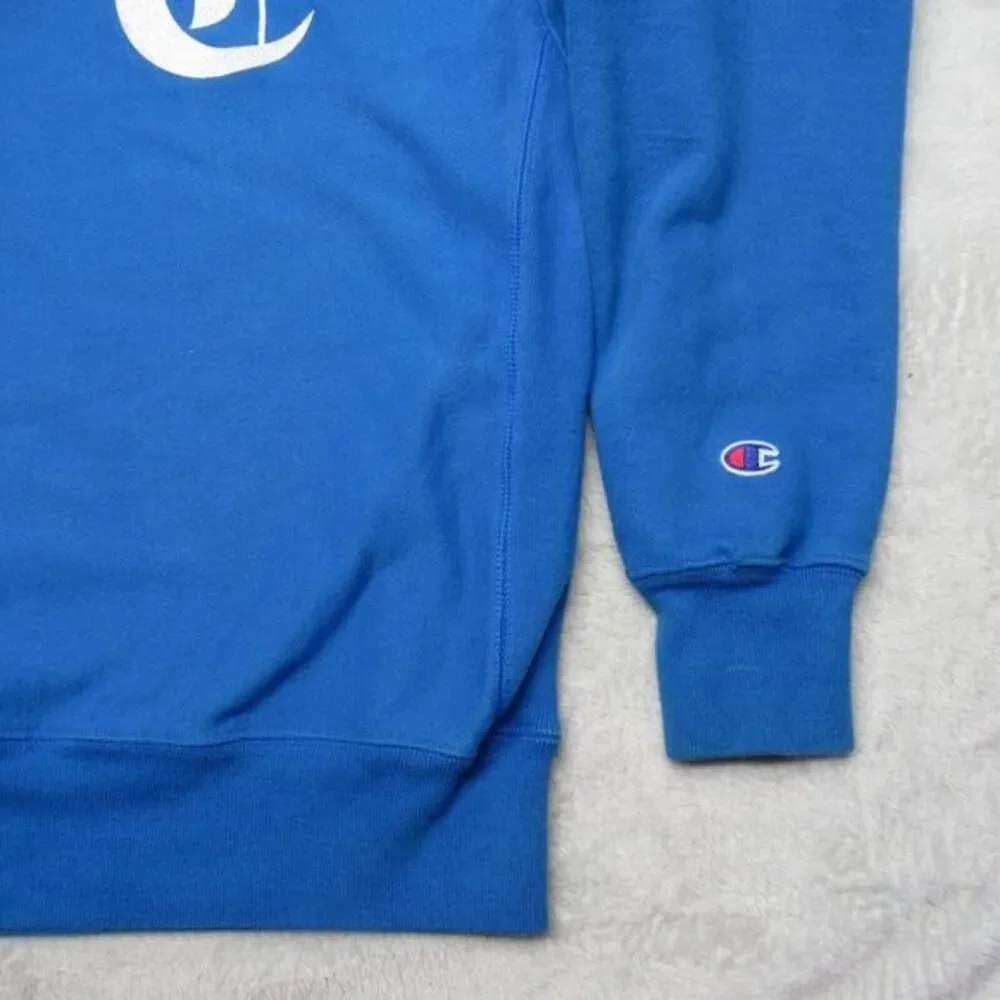 Champion Reverse Weave Sweatshirt‎ Mens Medium Royal Blue Crew Fleece RARE - Picture 9 of 13